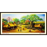 TRANH THÊU CHỮ THẬP 3D CHỢ QUÊ, LÀNG QUÊ VIỆT LV3505(120X60CM), LV3506(160X75CM)