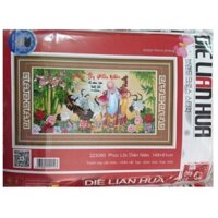 Tranh thêu chữ thập 3d chưa thêu Phúc Thọ Diên Niên 223080 (148x81cm)