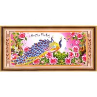 Tranh Thêu Chữ Thập 3D Hoa Khai Phú Quý EVA8378 (KHÁCH TỰ THÊU) KT:90X45CM