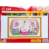 Tranh Thêu Chữ Thập 3D + Kết Cườm Nam Mô Quan Thế Âm Bồ Tát Y7032ABCD (KHÁCH TỰ THÊU) KT:67X45CM