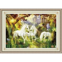 Tranh Thêu Chữ Thập 3D Kỳ Lân Trong Rừng Thiêng A848 (KHÁCH TỰ THÊU) KT:62X45CM