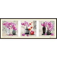 TRANH THÊU CHỮ THẬP 3D LAN TÍM HỒ ĐIỆP A1156 (KHÁCH TỰ THÊU) KT:117X59CM