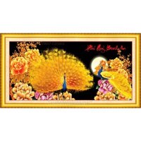 Tranh thêu chữ thập 3D Phú quý bình an 89*43cm LV3101 - tự thêu