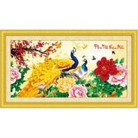 Tranh Thêu Chữ Thập 3D Phu Thê Viên Mãn EVA8492 (KHÁCH TỰ THÊU) KT:66X37CM