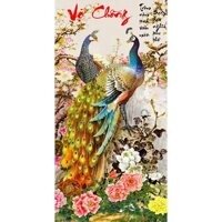 Tranh thêu chữ thập 3D phu thê viên mãn LV3526 (43x75cm)