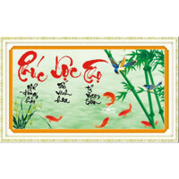 Tranh Thêu Chữ Thập 3D Phúc Lộc Thọ 222680 (TRANH CHƯA THÊU) KT:72X42CM