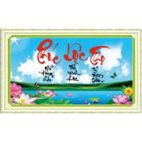 Tranh Thêu Chữ Thập 3D Phúc Lộc Thọ 222672 (TRANH CHƯA THÊU) KT:72X44CM
