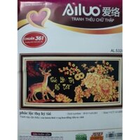 Tranh thêu chữ thập 3D Phúc lộc thọ hỷ tài