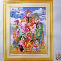 Tranh thêu chữ thập 3d Phúc Lộc Thọ báo hỷ LV3177 kt 49x62cm
