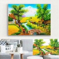 Tranh thêu chữ thập 3D Quê Hương Mùa Lúa Chín 90x63cm LV3196