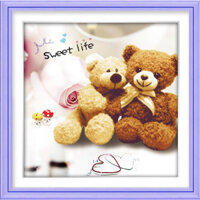 Tranh Thêu Chữ Thập 3D Sweet Life 3DJ047 (TRANH CHƯA THÊU) KT:64X64CM