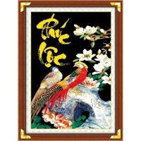 Tranh Thêu Chữ Thập 3D Thư Pháp Phúc Lộc 222460 (KHÁCH TỰ THÊU) KT:43X61CM