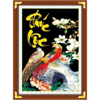 Tranh Thêu Chữ Thập 3D Thư Pháp Phúc Lộc 222460 (TRANH CHƯA THÊU) KT:43X61CM