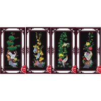 Tranh thêu chữ thập 3D TỨ QUÝ (53236-37-38-39) 29x68cm chưa thêu
