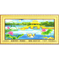 Tranh Thêu Chữ Thập 3D Uyên Ương Hồ Điệp 81914 (TRANH CHƯA THÊU) kt:75X38CM