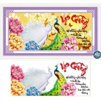 Tranh Thêu Chữ Thập 3D Vợ Chồng Nghĩa Nặng Tình Sâu, Thương Nhau Đến Lúc Bạc Đầu Còn Thương 223069 (KHÁCH TỰ THÊU) 80X41