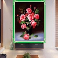 Tranh thêu chữ thập bình hoa 31316 KT 60X70 cm