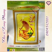 Tranh thêu Chữ thập Cá chép lộc tài phát đạt Dv6425 (43 x61 cm ) chưa thêu