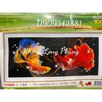 Tranh thêu chữ thập cao cấp Song ngư Dv6690  ( 10*50 cm) chưa thêu