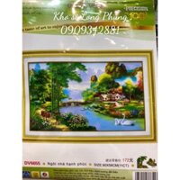 Tranh thêu chữ thập cao cấp Ngôi nhà hạnh phúc  Dream valley mẫu mới  Dv6655 (  90 cm ngang x 58 cm) chưa thêu