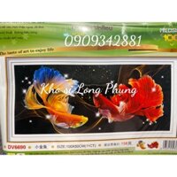 Tranh thêu chữ thập cao cấp Song ngư Dv6690  ( 10*50 cm) chưa thêu