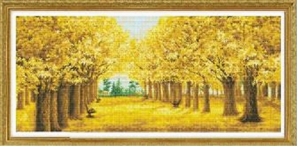 Tranh thêu chữ thập cây lá vàng - DLH-YZ444