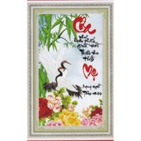 Tranh thêu chữ thập Cha Mẹ - DLH-222627 -39x60