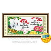 Tranh thêu chữ thập Cha Mẹ 51401 (94x52) chưa thêu