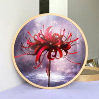 Tranh thêu chữ thập chỉ lụa hoa bỉ ngạn 23 5