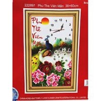 Tranh thêu chữ thập chưa thêu Phu Thê Viên Mãn 222897 (36x60cm)