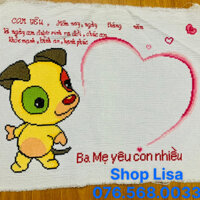 Tranh thêu chữ thập CON CHÓ có lồng hình ( đã thêu-chưa khung)47x38cm thành phẩm 222710