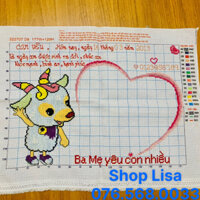 Tranh thêu chữ thập CON DÊ có lồng hình đã thêu-chưa khung 48x37cm thành phẩm 222707