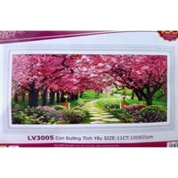 Tranh thêu chữ thập Con đường tình yêu LV3005-100x55cm