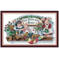 Tranh thêu chữ thập, Con gấu, Hoạt hình, 14/11CT Vải in