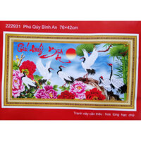 Tranh thêu chữ thập con hạc Phú quý bình an (chưa thêu) 222931