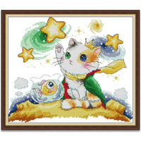 Tranh thêu chữ thập, Con mèo, Hoạt hình, Động vật, 14/11CT
