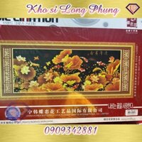 Tranh Thêu chữ thập Cửu Ngư Quần Hội A503:165x72 cm( chưa thêu)