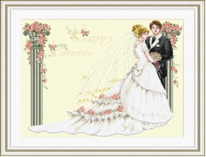 Tranh thêu chữ thập đám cưới - DLH-YX208