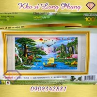 Tranh thêu Chữ thập Đồng hồ thuận buồm xuôi gió DV6027(73*44cm) chưa thêu