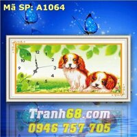 tranh thêu chữ thập Đồng hồ DLH-A1064