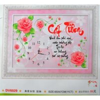 Tranh thêu chữ thập đồng hồ Cát tường DV6029