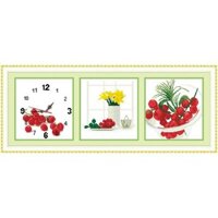 Tranh Thêu Chữ Thập Đồng Hồ Quả Anh Đào Ngọt 8473 (KHÁCH TỰ THÊU) KT:100X35CM