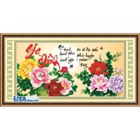 Tranh thêu chữ thập GIA ĐÌNH 73x46cm chưa thêu 53482