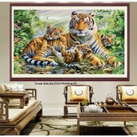 Tranh Thêu Chữ Thập Gia Đình Hổ E241(60*90cm)/THÊU KÍN