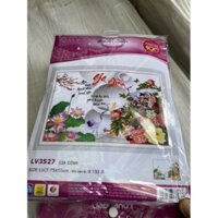 Tranh thêu chữ thập Gia đình LV3527 (75x55cm)chưa thêu