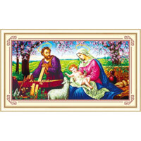 Tranh thêu chữ thập Gia đình Thánh Gia 53397 kt 94x52cm