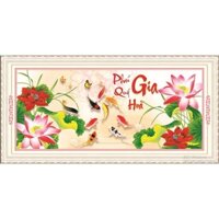 Tranh thêu chữ thập Gia hòa Phú Quý AL53507(108x52cm)