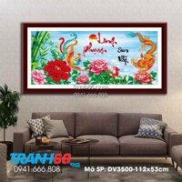 Tranh thêu chữ thập HẠNH PHÚC SUM VẦY DV3500 kích thước: 112x53cm