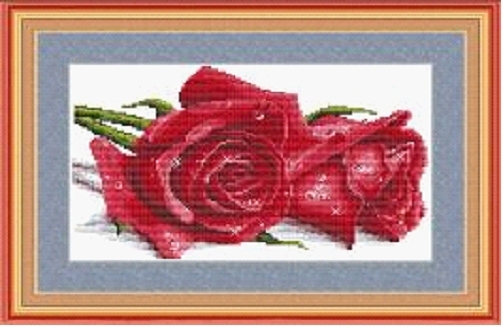 Tranh thêu chữ thập hoa hồng - DLH-YH287