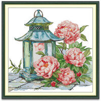 Tranh thêu chữ thập, Hoa mẫu đơn, Hoạt hình, 14/11CT